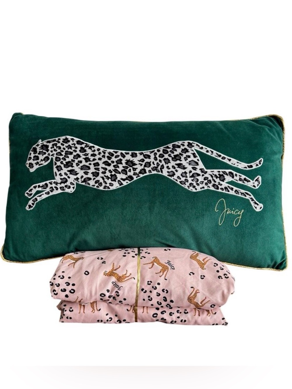 Juicy Couture Home Queen Sheet Set & Matching Accent Throw Pillow